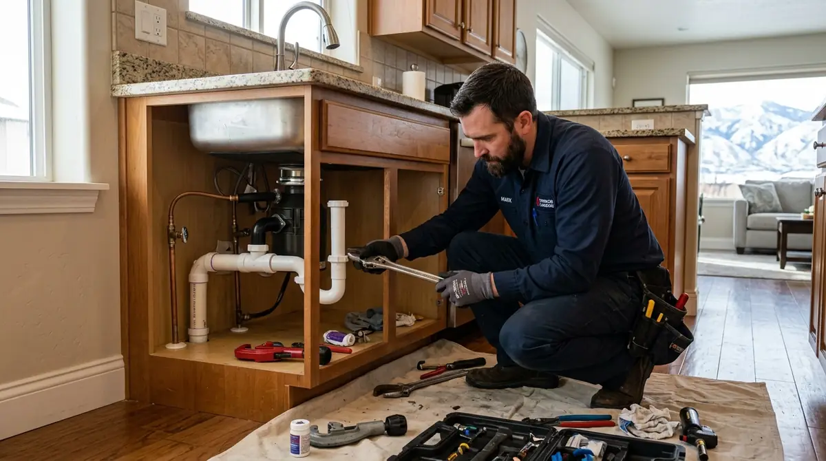 Salt Lake Plumbers technician conducting residential plumbing inspection